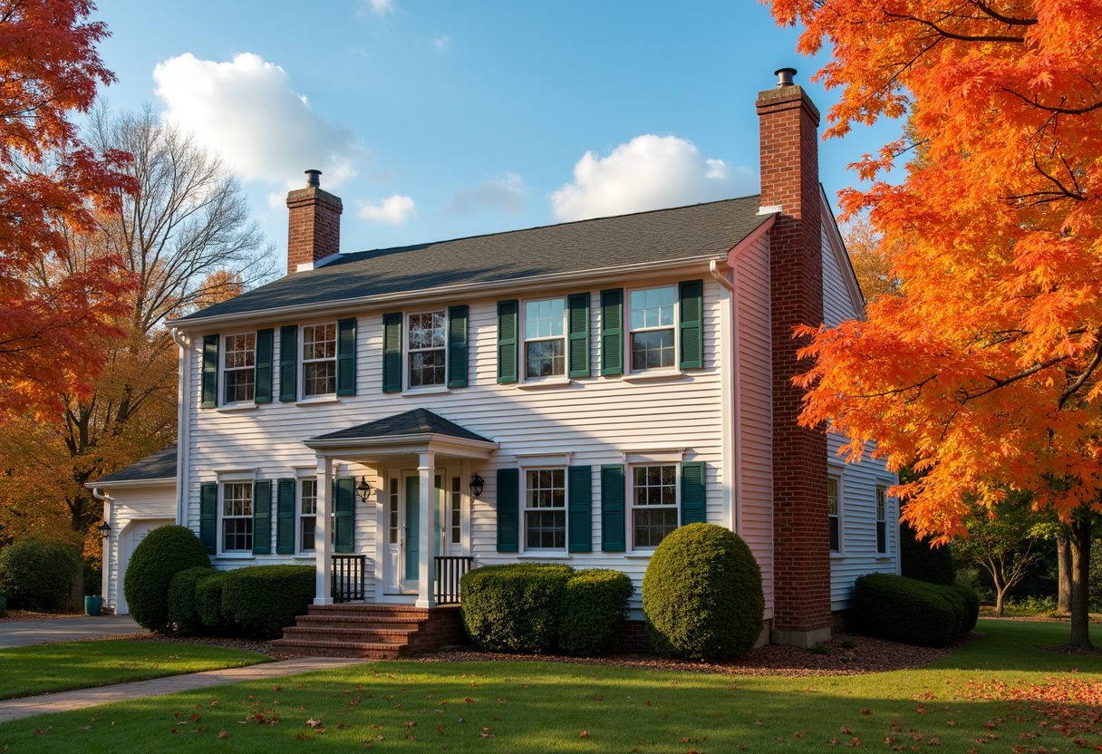 Two-storey home with a restored brick chimney — Manassas